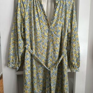 Greylin Blue and Yellow Long Sleeve Sundress